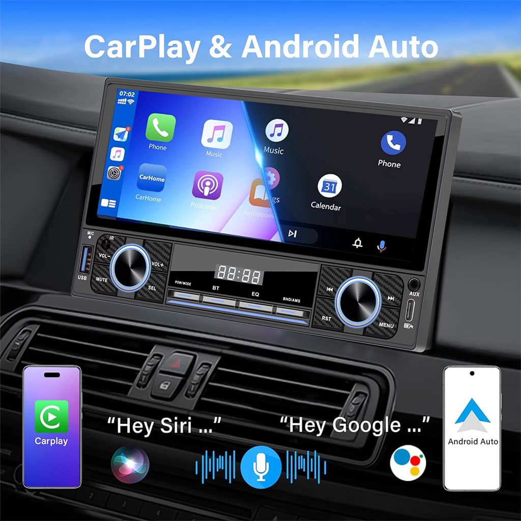 Autoradio 2-DIN avec écran tactile, USB-C, Bluetooth, Wi-Fi, CarPlay et Android Auto – جهاز راديو سيارة - Accessoires Auto/Moto - صورة 6