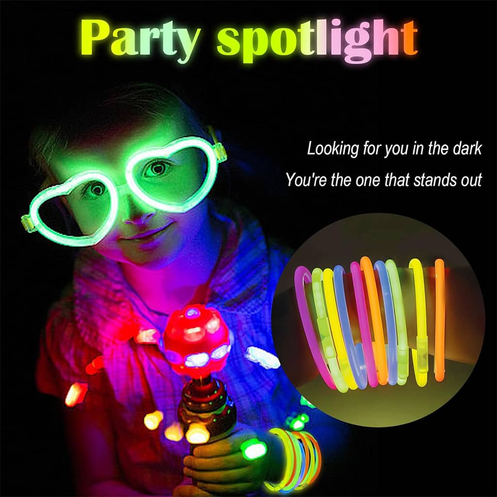 Glow Sticks Bulk Party Favors 50pcs 8inch Party Time - أساور مضيئة للحفلات - Jouet & Gaming - صورة 6