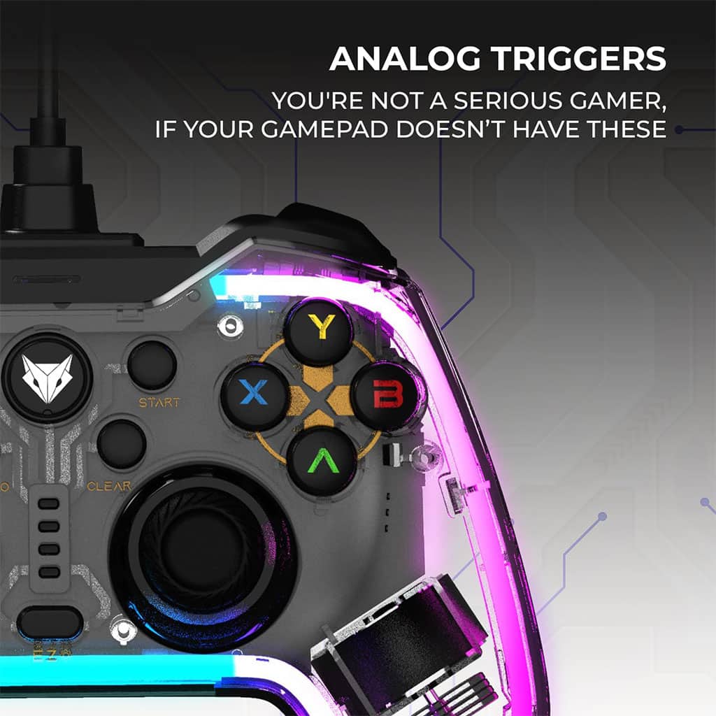 Manette de Jeu Filaire avec Éclairage Néon RGB PG-003 - يد تحكم بأضواء ملونة - Jouet & Gaming - صورة 3