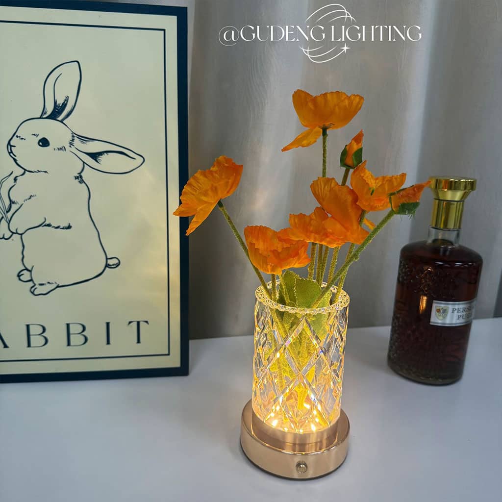 Vase Lumineux LED Tactile en Cristal Couleurs RGB Rechargeable - فازة كريستال مضيئة - Décoration - صورة 4