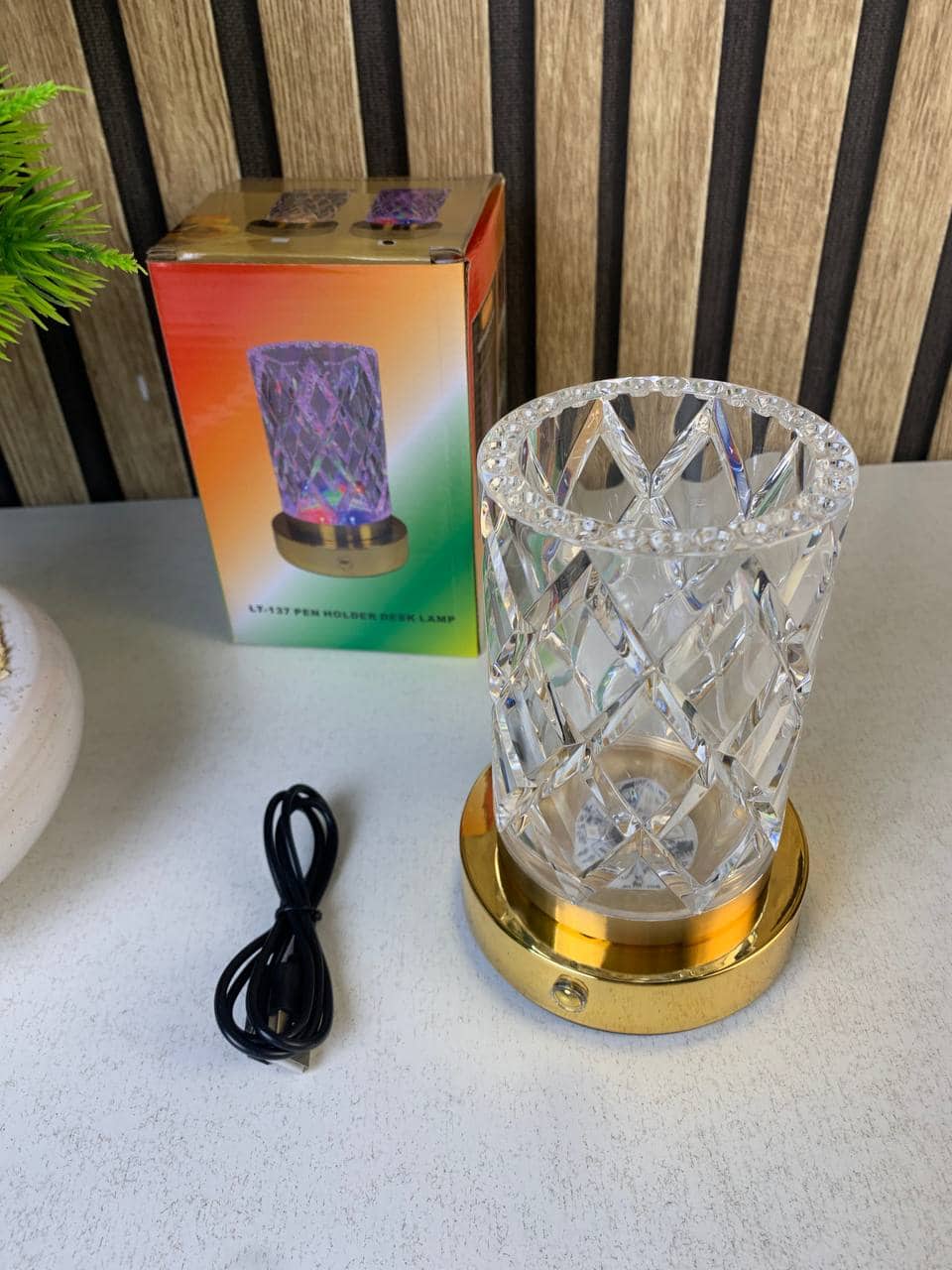 Vase Lumineux LED Tactile en Cristal Couleurs RGB Rechargeable - فازة كريستال مضيئة - Décoration - صورة 8