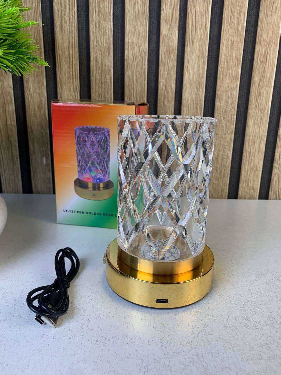Vase Lumineux LED Tactile en Cristal Couleurs RGB Rechargeable - فازة كريستال مضيئة - Décoration - صورة 9