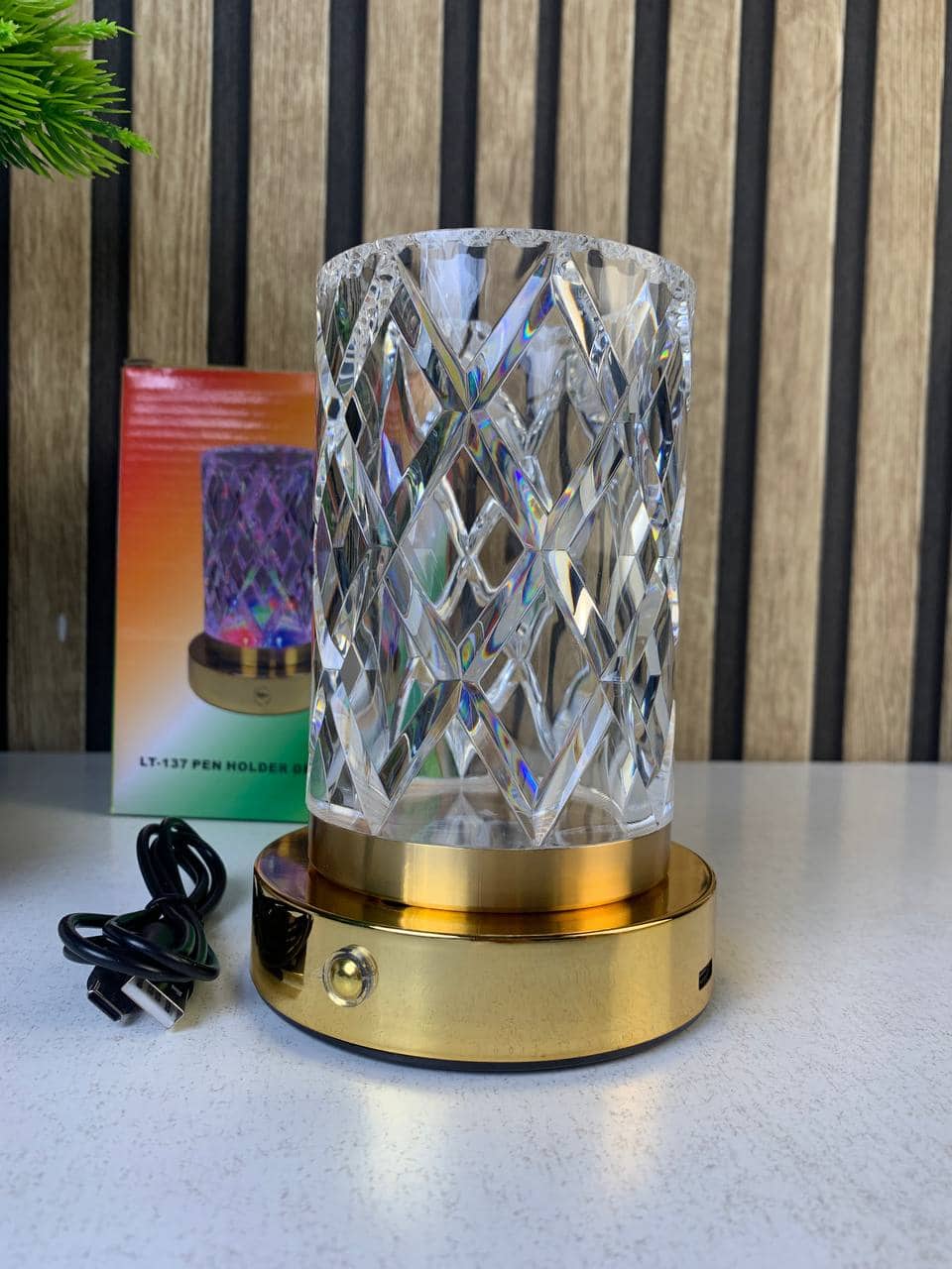 Vase Lumineux LED Tactile en Cristal Couleurs RGB Rechargeable - فازة كريستال مضيئة - Décoration - صورة 10