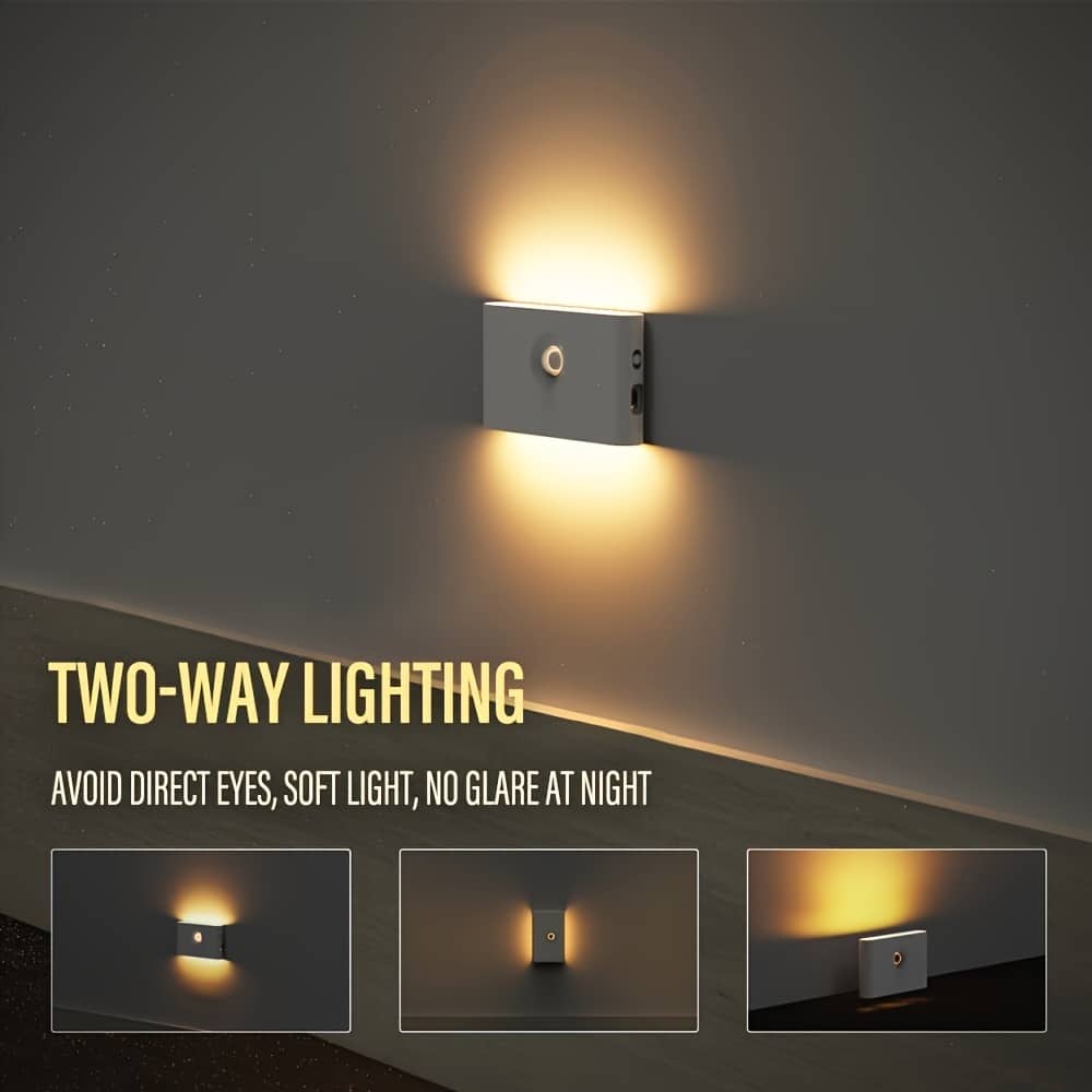 Smart Applique murale LED intelligente à détecteur de mouvement rechargeable 2Pcs - طقم مصباحين لإضاءة الممرات - Maison - صورة 5