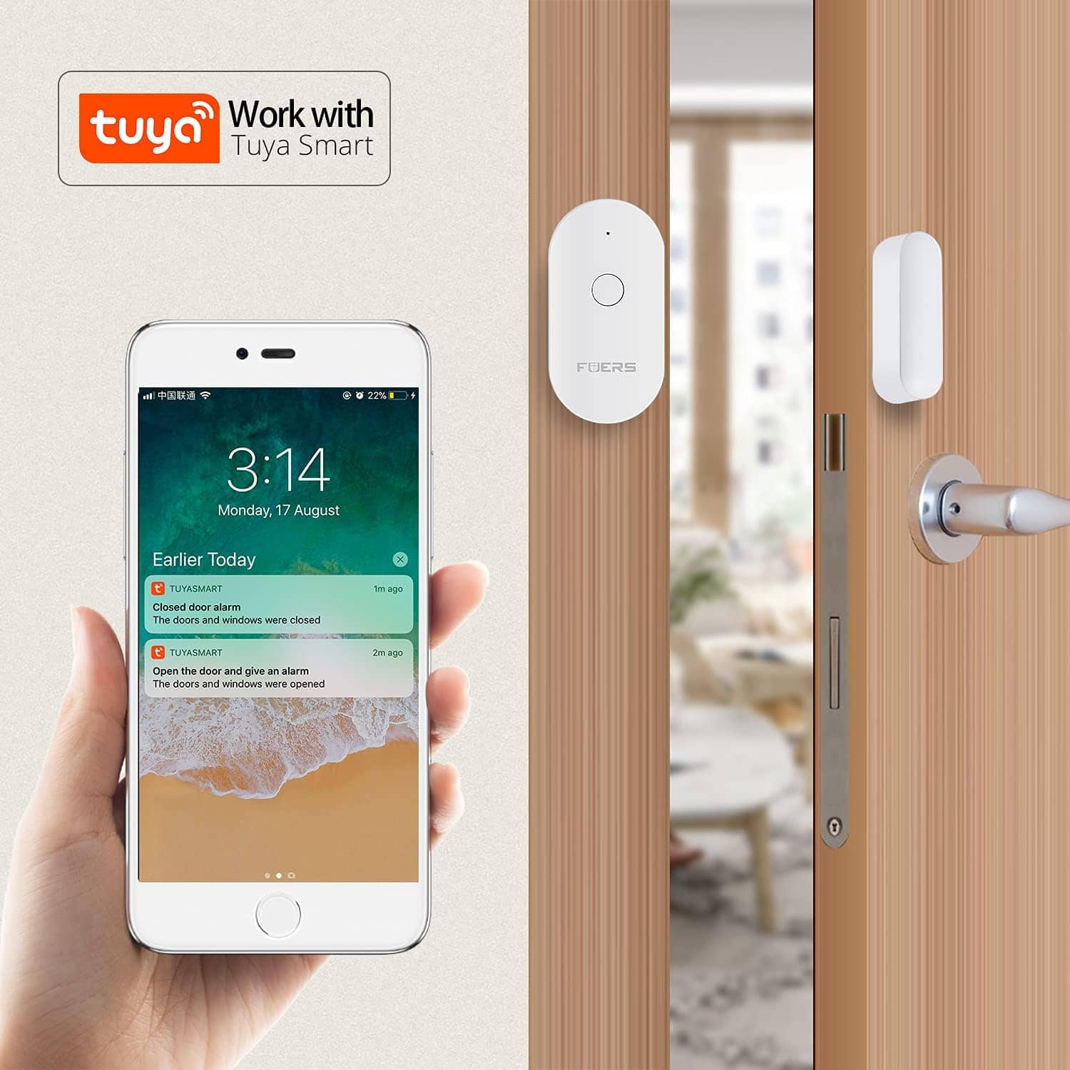 Détecteur de porte et fenêtre WiFi avec alarme capteur magnétique - مستشعر الأبواب والنوافذ الذكي - Électronique - صورة 3