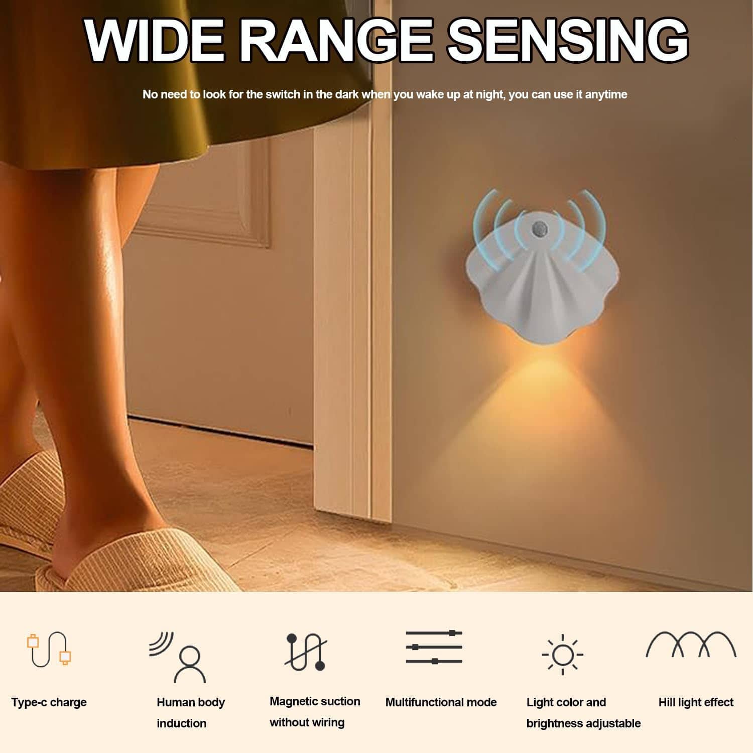 Applique murale rechargeable USB avec détecteur de mouvement 1Pcs - مصباح منزلي لإضاءة الممرات - Électronique - صورة 5