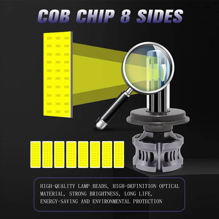 Kit Lampe de phare F6 H4 LED 6 Directions 6500K - مصابيح إضاءة أمامية للسيارات - Accessoires Auto/Moto - صورة 9