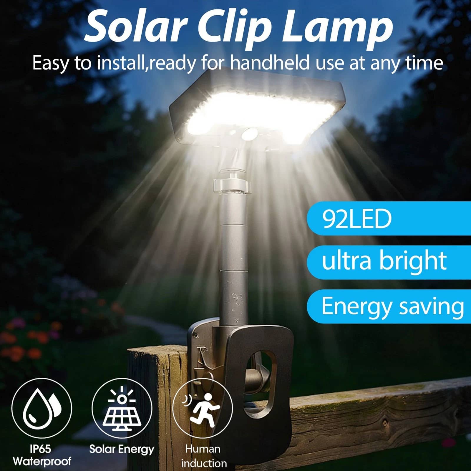 Applique murale solaire LED à Clip avec détecteur de mouvements YX-672L-1 - مصباح كشاف مع حساس حركة - Maison - صورة 6