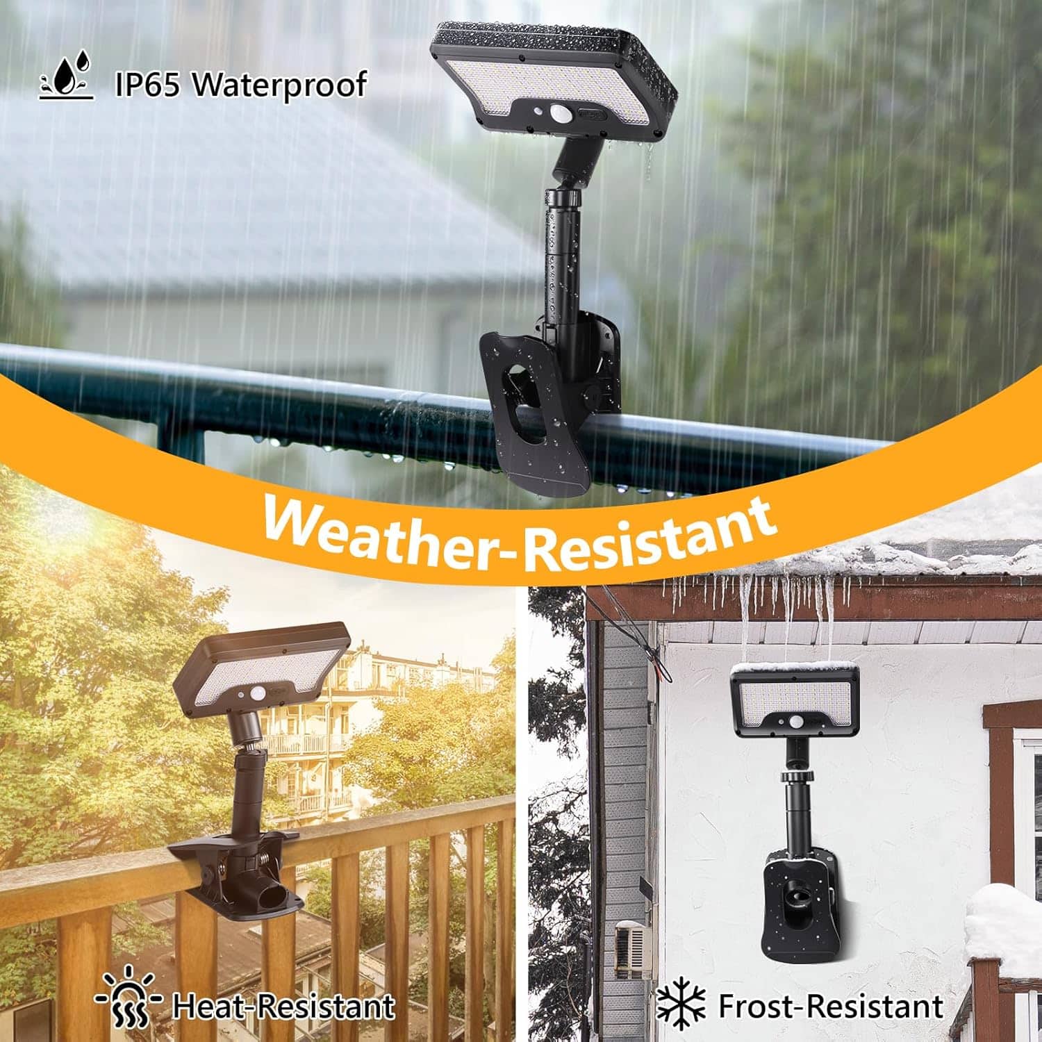 Applique murale solaire LED à Clip avec détecteur de mouvements YX-672L-1 - مصباح كشاف مع حساس حركة - Maison - صورة 7