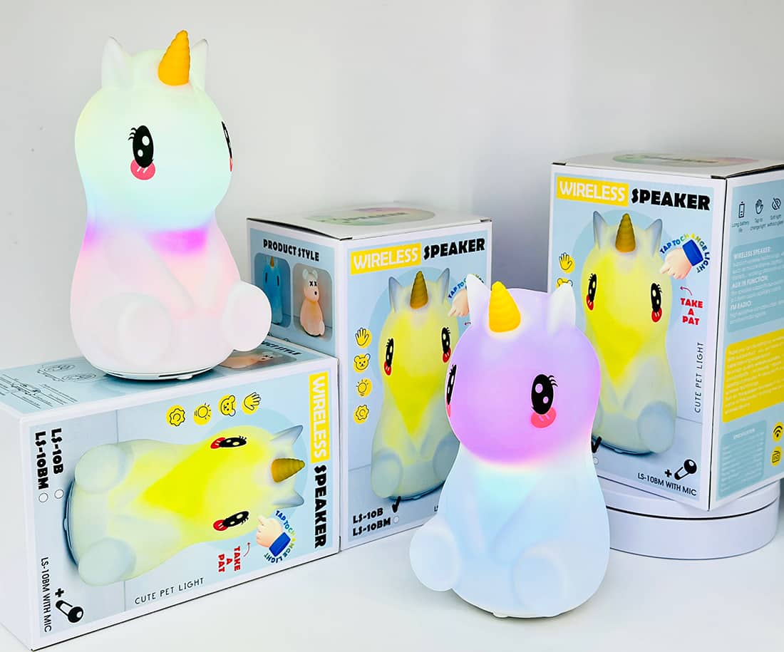 Haut-parleur sans fil de dessin animé licorne avec microphone karaoké LS-10BM - مكبر صوت مع ميكروفون لاسلكي مدمج