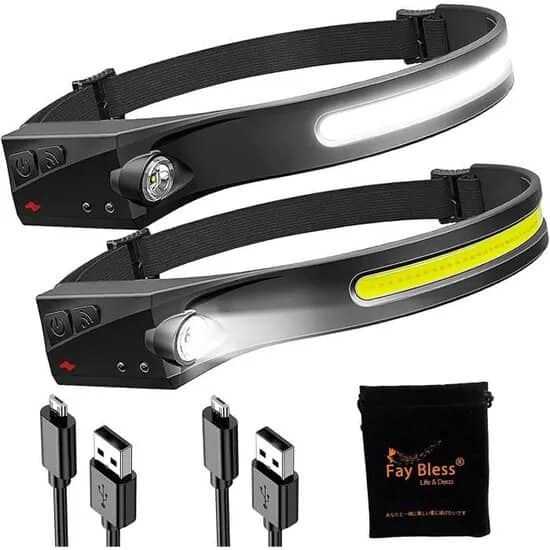 Lampe frontale 6000LM COB à Induction Rechargeable 5 Modes - Outillage et Bricolage - صورة 2