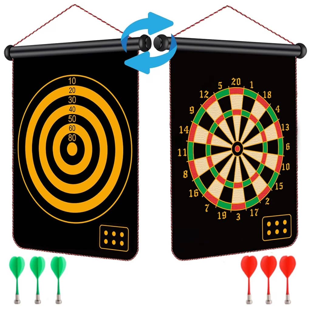 Jeu de fléchettes magnétique avec cible enroulable et suspendue avec 3 fléchettes incluses - لعبة رمي السهام - Jouet & Gaming - صورة 2