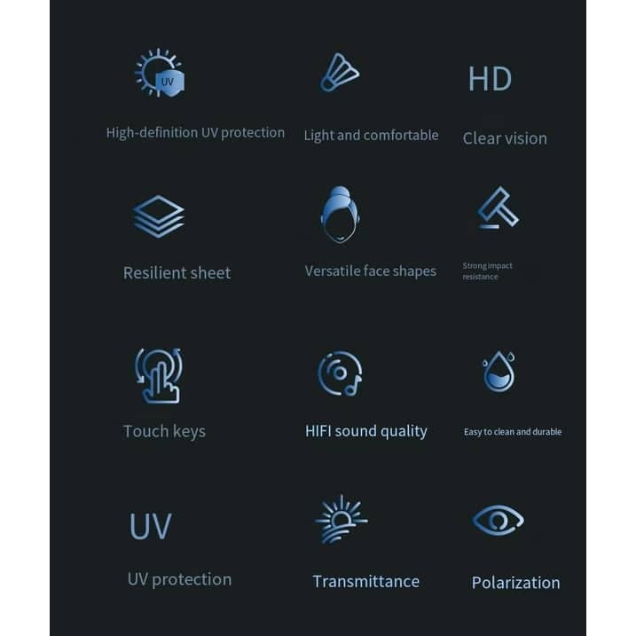 Lunettes de soleil intelligentes ecouteurs sans fil Bluetooth, appels mains libres - نظارات شمسية ذكيةو سماعات رأس لاسلكية بتقنية البلوتوث - Accessoires - صورة 10