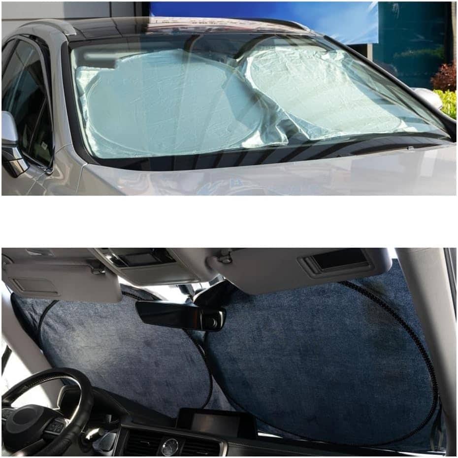 Pare-soleil de pare-brise avant et arrière de voiture protection solaire et UV - مظلة شمسية للسيارة - Accessoires Auto/Moto - صورة 4