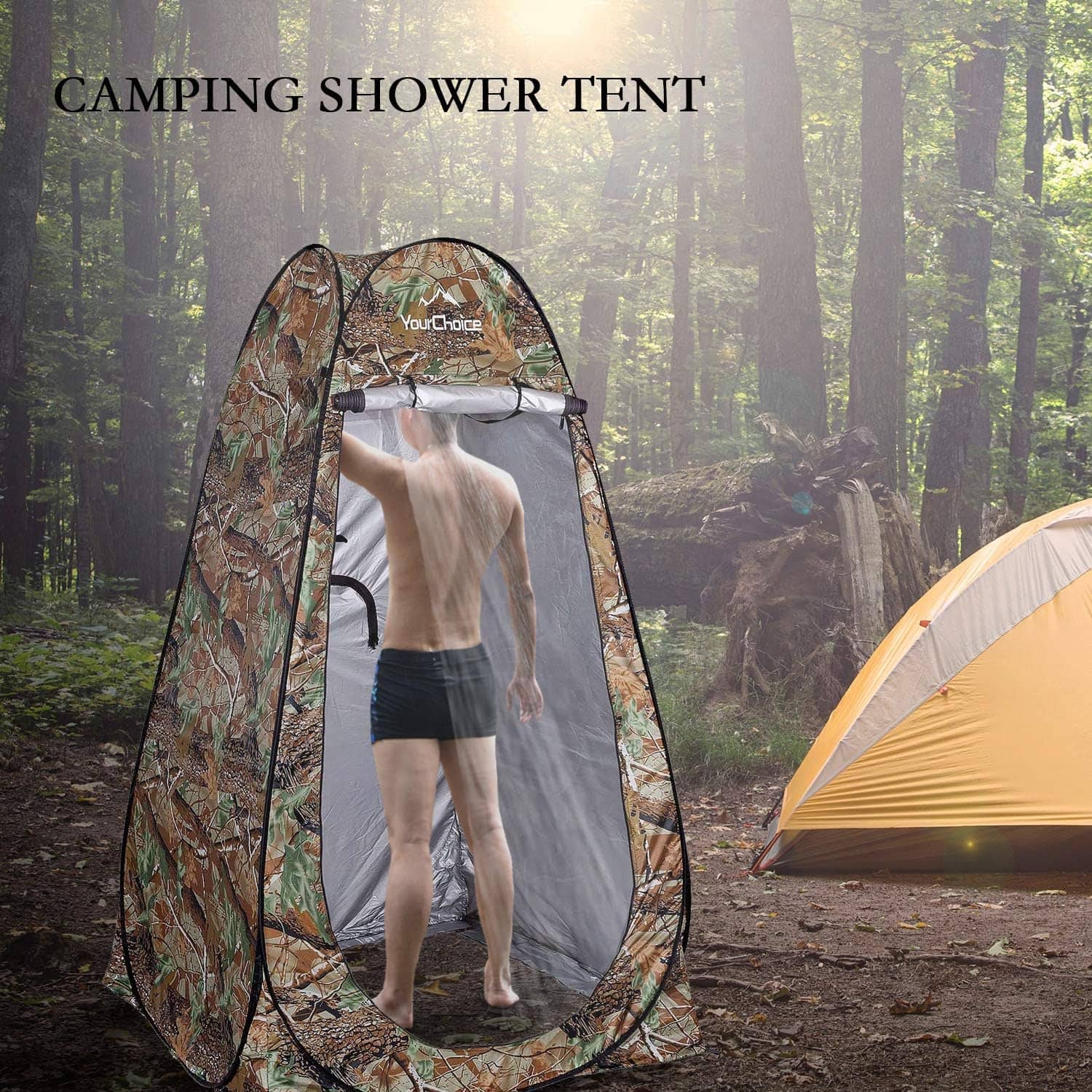 Tente de change pliable protection UPF 50+ et imperméable, 120 x 120 x 190 cm, camouflage - خيمة تغيير الملابس قابلة للطي - Camping et Randonnée - صورة 14