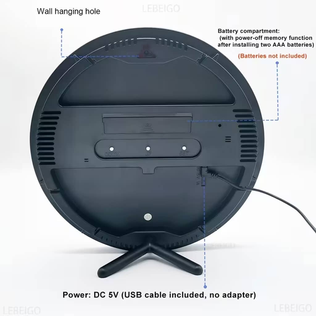 Horloge murale ronde avec télécommande et grand écran LED numérique DS-3853L - ساعة حائط دائرية تعمل بجهاز تحكم عن بعد مزودة بإضاءة رقمية - Électronique - صورة 6