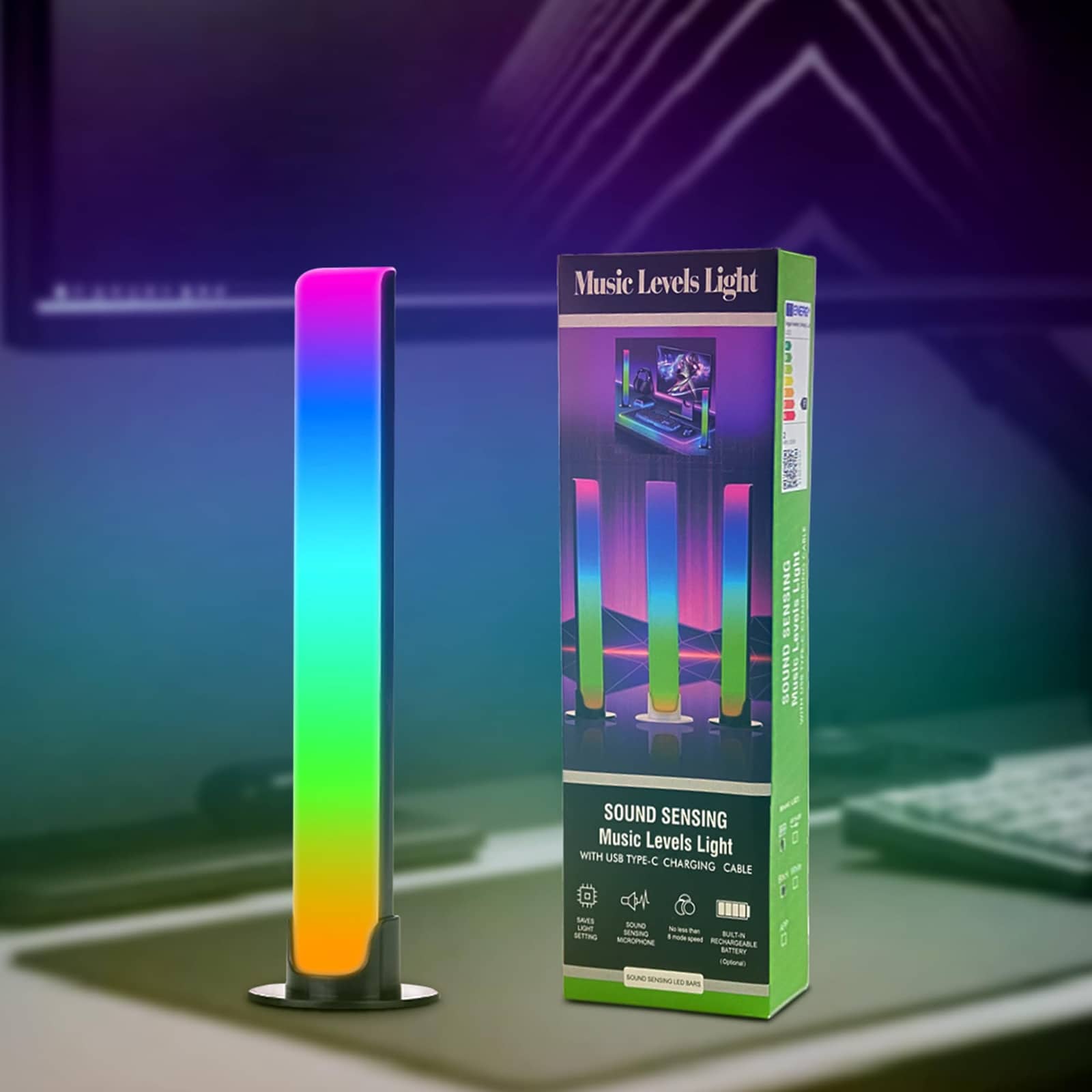 Barre LED RGB 2PCS synchronisée avec la musique et les sons 8 modes d'éclairage - أضواء ملونة متزامنة مع الموسيقى - Électronique - صورة 6