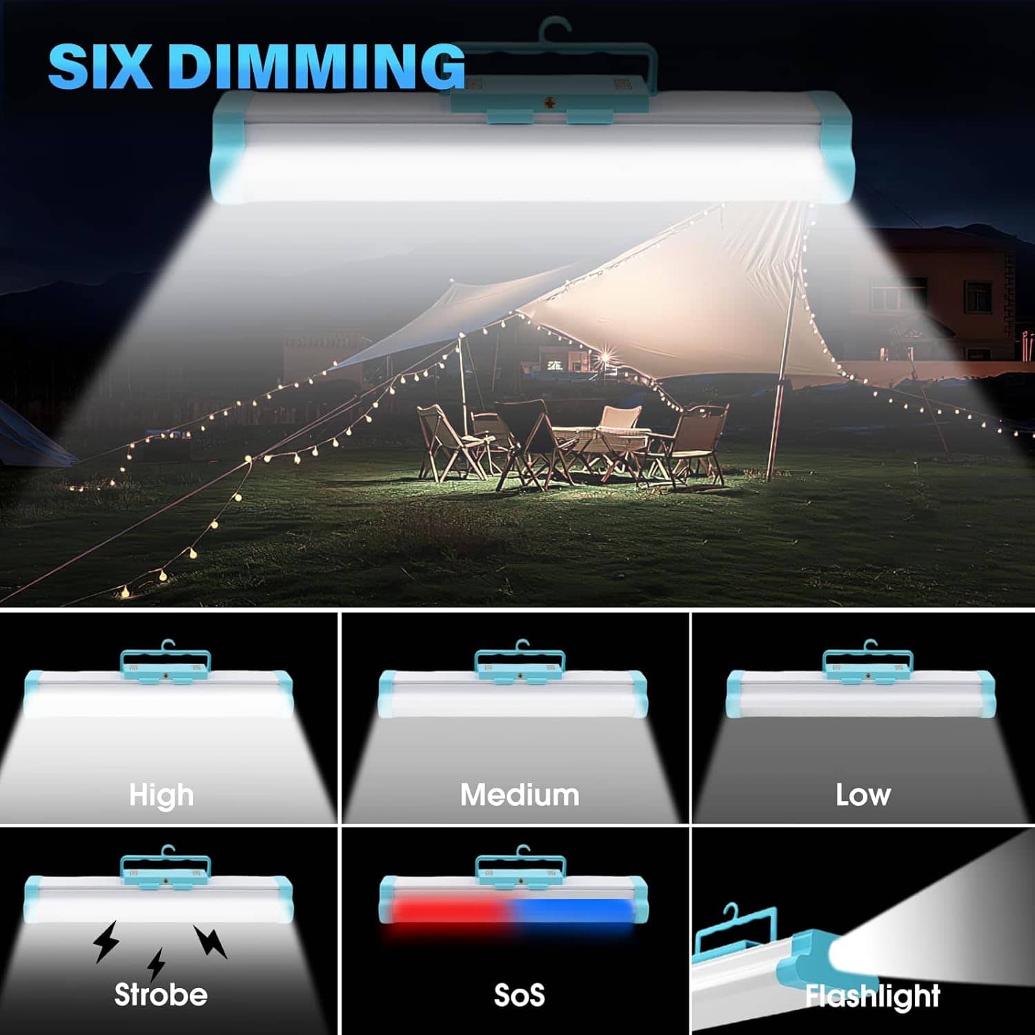 Lanterne de Camping 5-en-1 avec Power Bank MM 4000mAh - مصباح التخييم المغناطيسي متعدد المهام - Camping et Randonnée - صورة 5