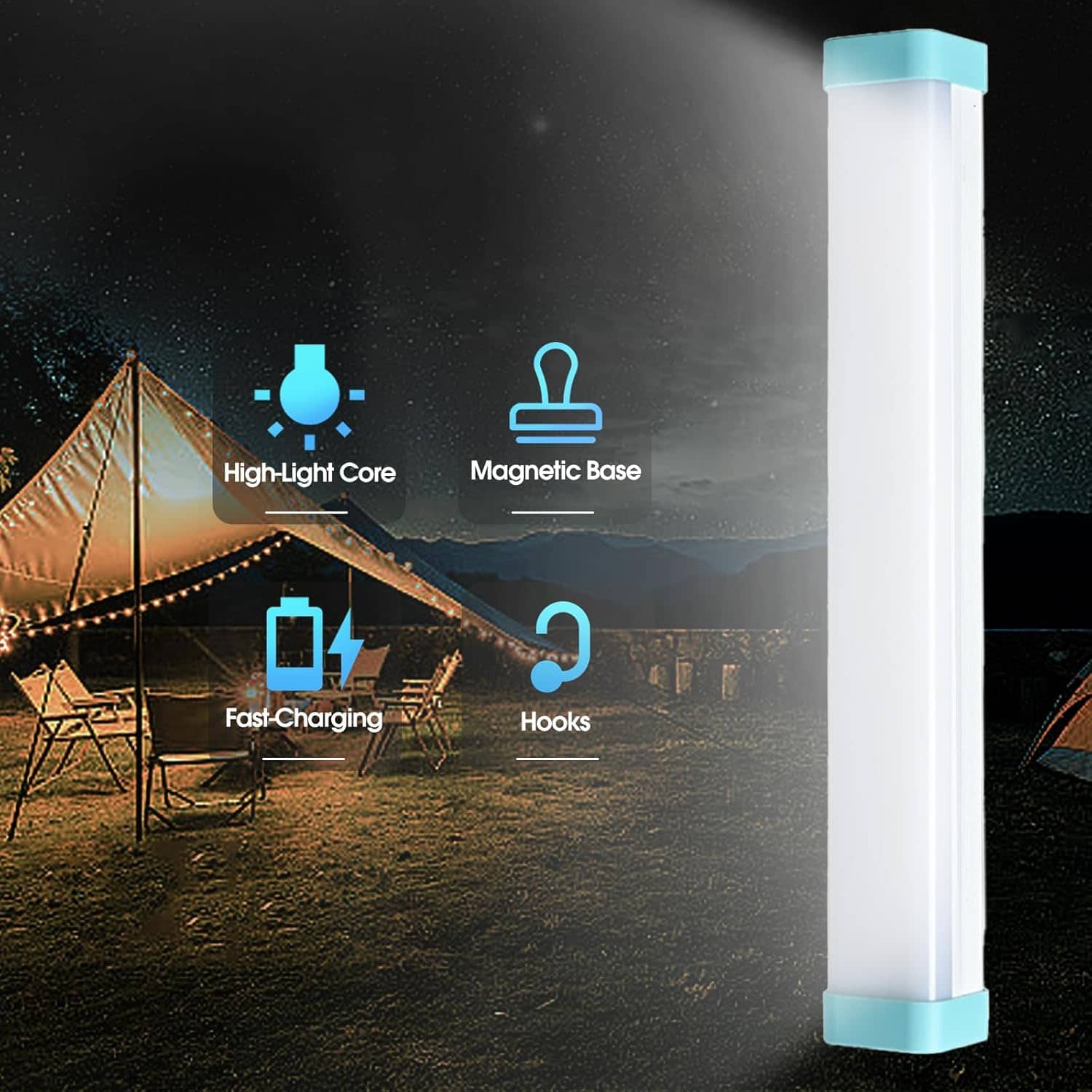 Lanterne de Camping 5-en-1 avec Power Bank PM 3000mAh - مصباح التخييم المغناطيسي متعدد المهام - Camping et Randonnée - صورة 3
