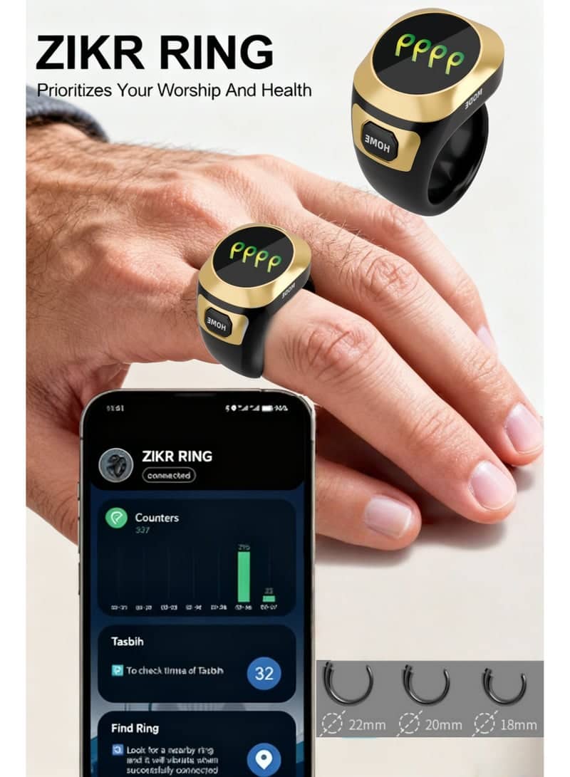 Anneau de Zikr S6 avec Écran OLED Couleur - خاتم التسبيح الذكي بشاشة ملونة - Électronique - صورة 6