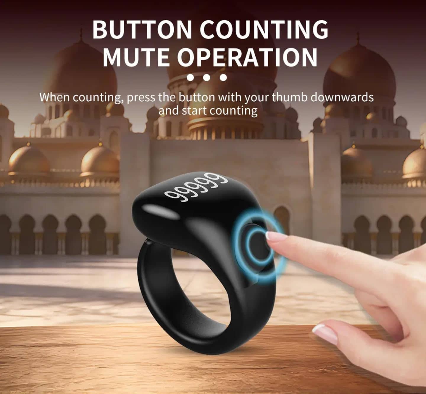 Anneau de Zikr Étanche avec Écran OLED iTasbih Salam+ - خاتم التسبيح الذكي المقاوم للماء بـ3 مقاسات - Électronique - صورة 5