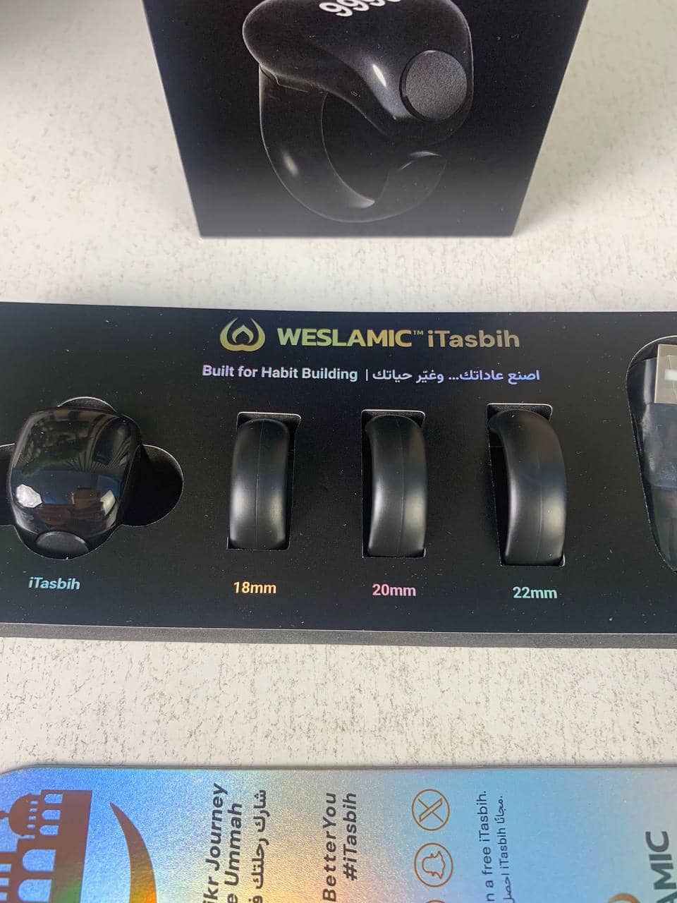 Anneau de Zikr Étanche avec Écran OLED iTasbih Salam+ - خاتم التسبيح الذكي المقاوم للماء بـ3 مقاسات - Électronique - صورة 14