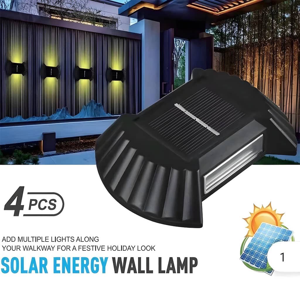 Appliques Murales Solaires Up & Down (Pack de 4Pcs) - طقم مصابيح حائط شمسية ذكية (4 قطع)