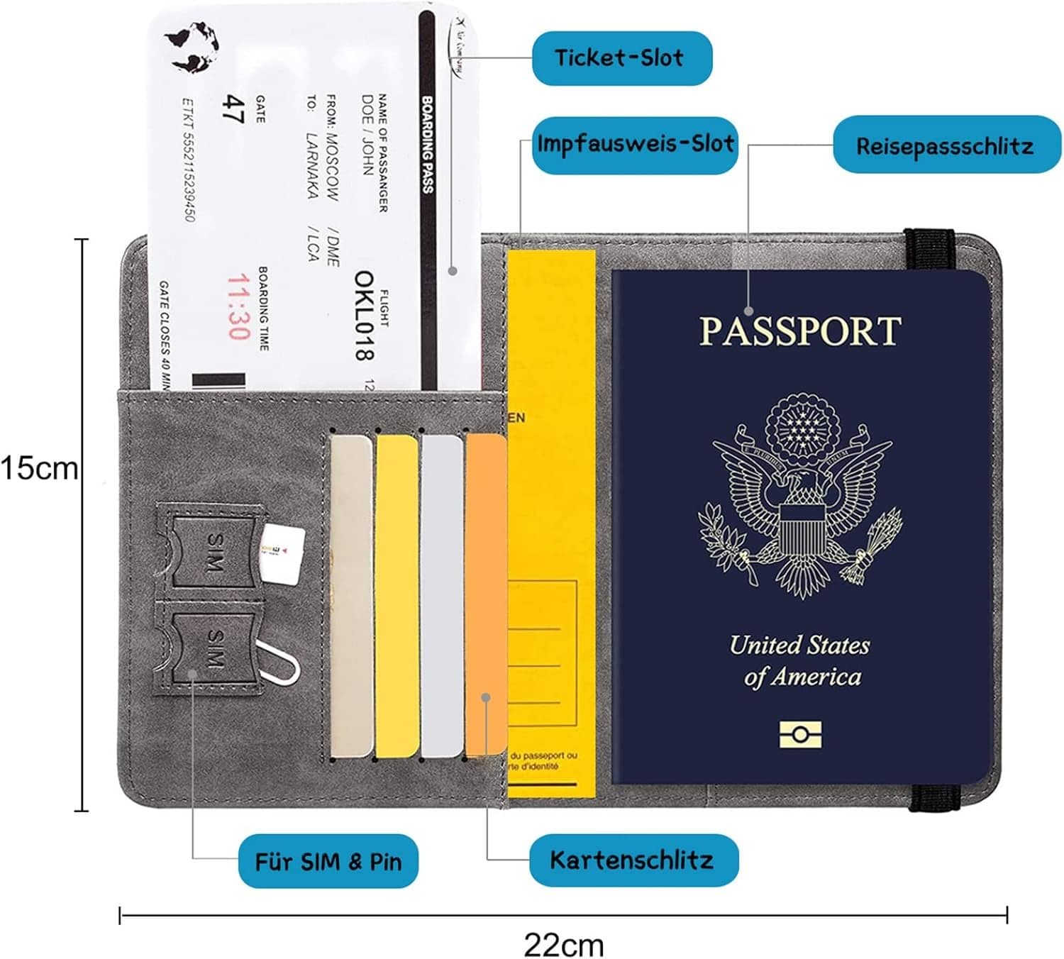 Porte-passeport en cuir à bande élastique - حافظة جواز سفر جلدية مزودة بشريط مطاطي - Accessoires - صورة 8