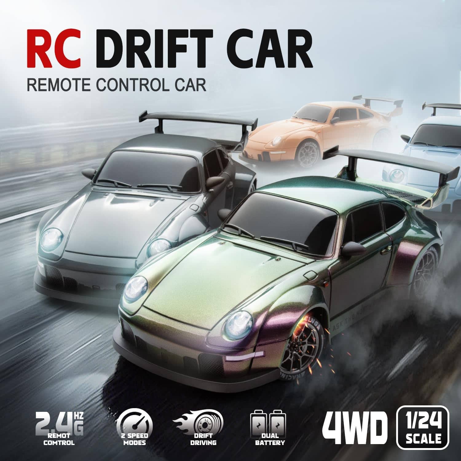 Voiture de Course RC Drift Haute Performance avec Télécommande - سيارة سباق ودرِفت احترافية بجهاز تحكم عن بعد - Jouet & Gaming - صورة 6