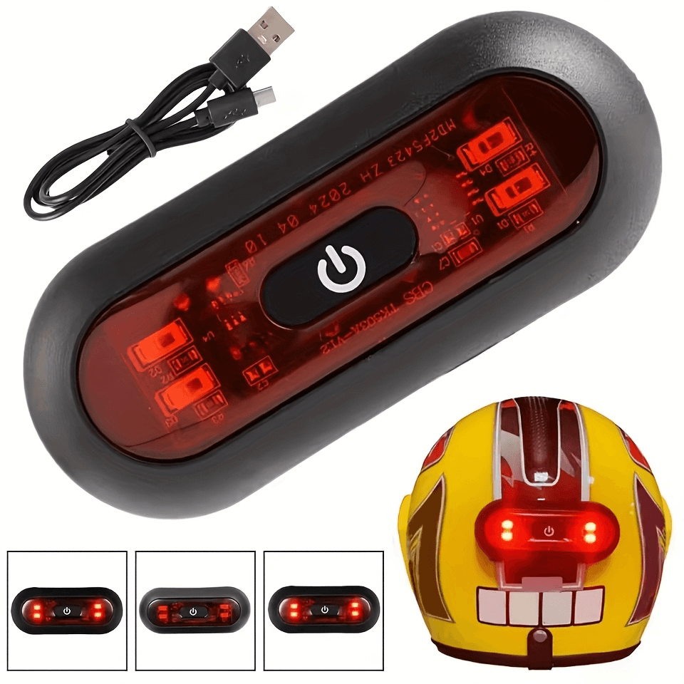 Feu arrière LED intelligent pour casque - مصباح تحذيري خلفي للخوذة للدراجات النارية
