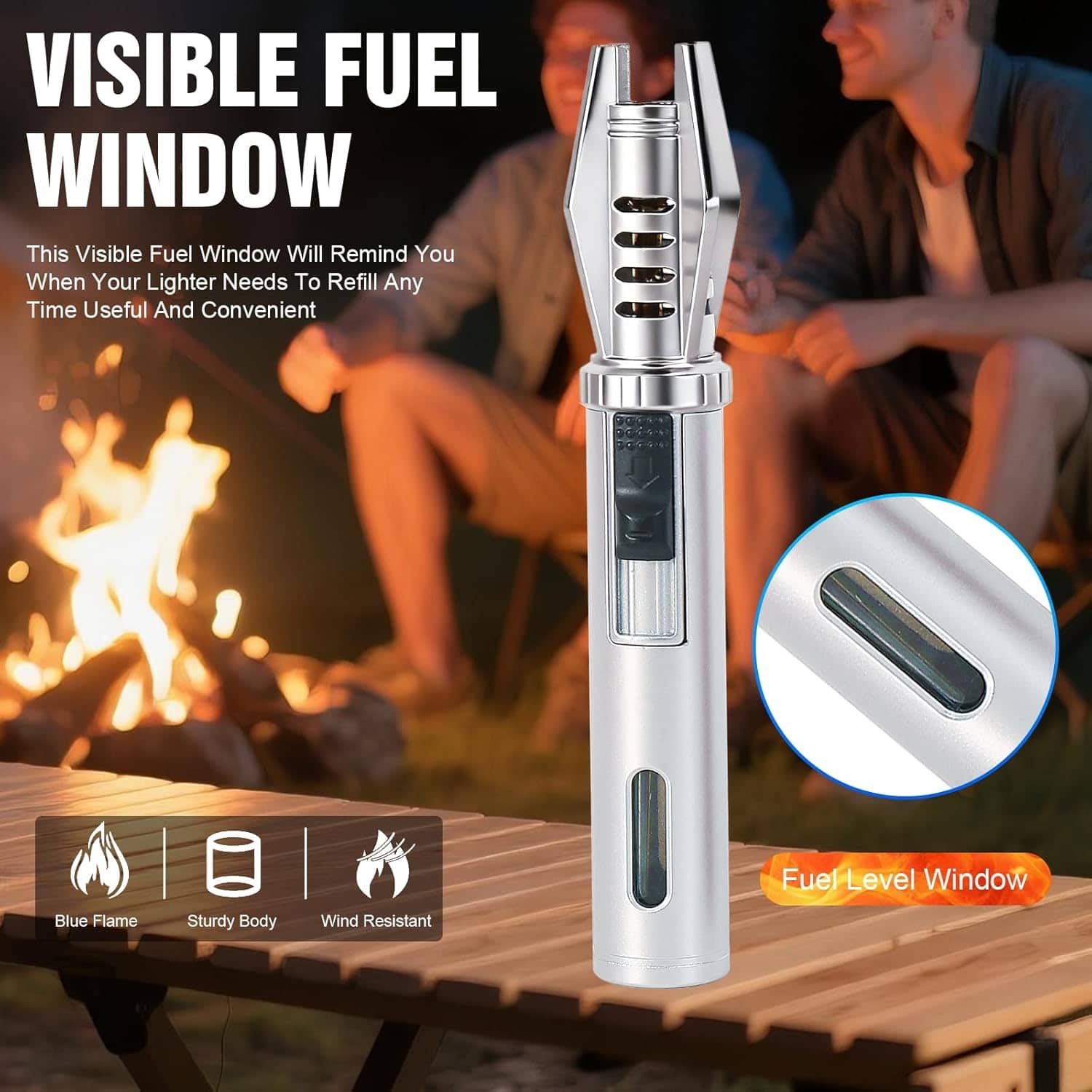 Mini Briquet Torche Professionnel à Jet Flamme - ولاعة مقاومة للرياح (1300 درجة) - Camping et Randonnée - صورة 7