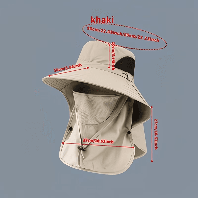 Chapeau de protection solaire printemps-été avec couvrant le visage - قبعة للحماية من الشمس بتصميم شال تغطي الوجه - Camping et Randonnée - صورة 13