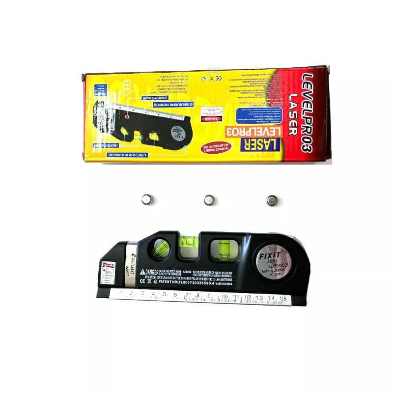 Niveau Laser 4en1 Fixit Level pro 3 Outil de musure Polyvalent Ruban De 8 Pieds - Outillage et Bricolage - صورة 9