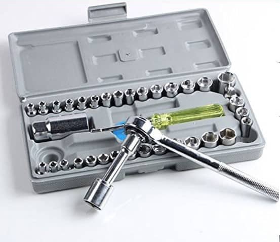 Caisse De 40 Clés À Douilles Mixtes 1/4″ Et 3/8″ Aiwa - Outillage et Bricolage - صورة 4