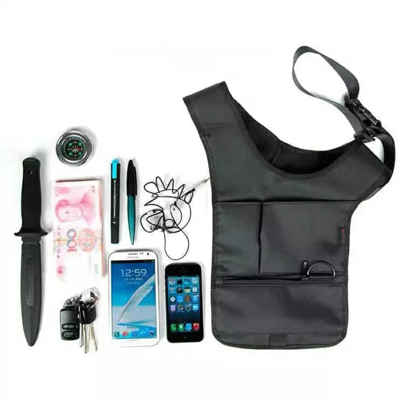 Sacoche  sous-bras Anti-vol Multi-Poche Design Élégant Pour Voyage Quotidien - Sac à dos et Mode - صورة 3