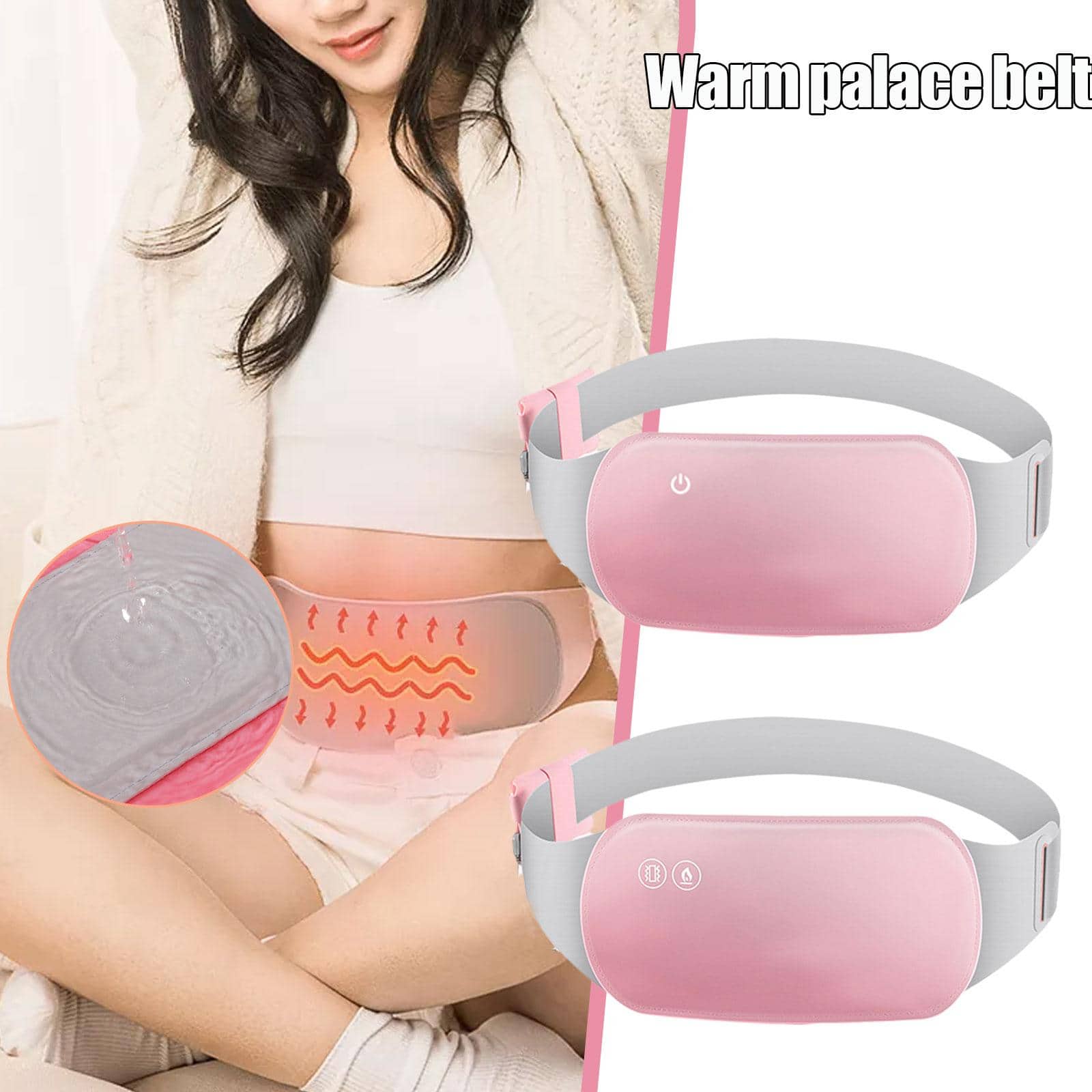 Ceinture Vibromasseur chauffant pour les douleurs menstruelles حزام هزاز ساخن لتسكين آلام الدورة الشهرية - Soins et Beauté - صورة 4