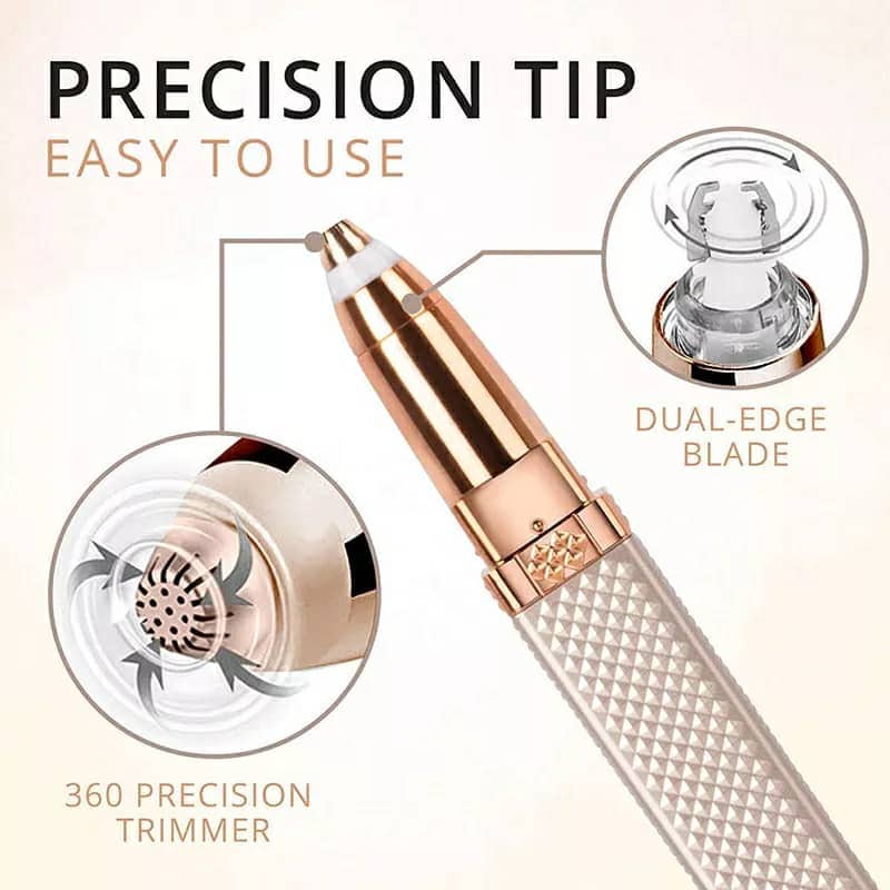Facial Hair Remover 2 in 1 Eyebrow Trimmer - Soins et Beauté - صورة 3
