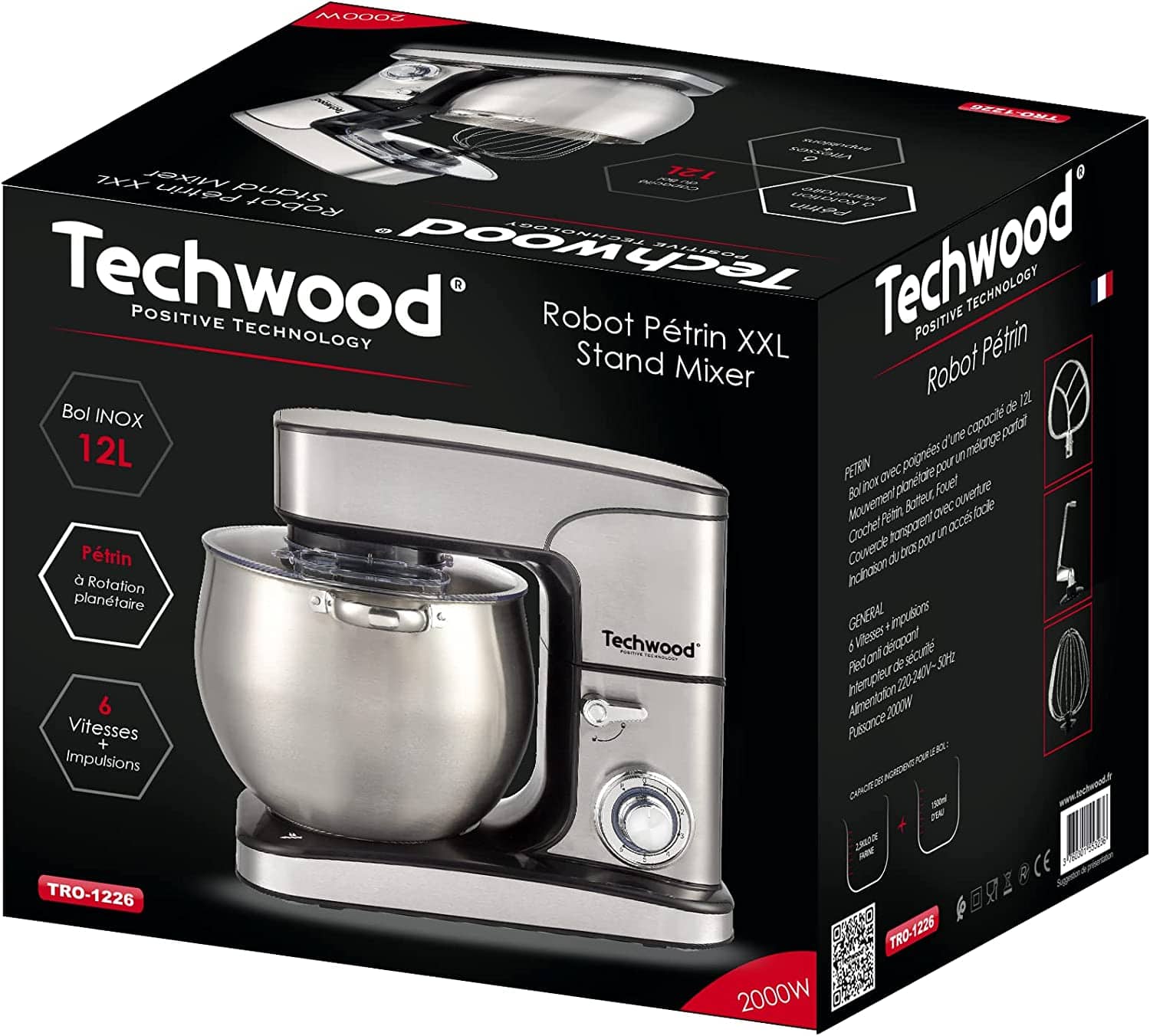 Techwood Robot Pétrin Professionel 12L 2000W  TRO-1226 - Cuisine - صورة 4