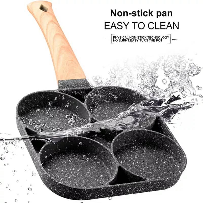 Poêle à crêpes & oeufs avec 4 trous en aluminium antiadhésive - Maison - صورة 3