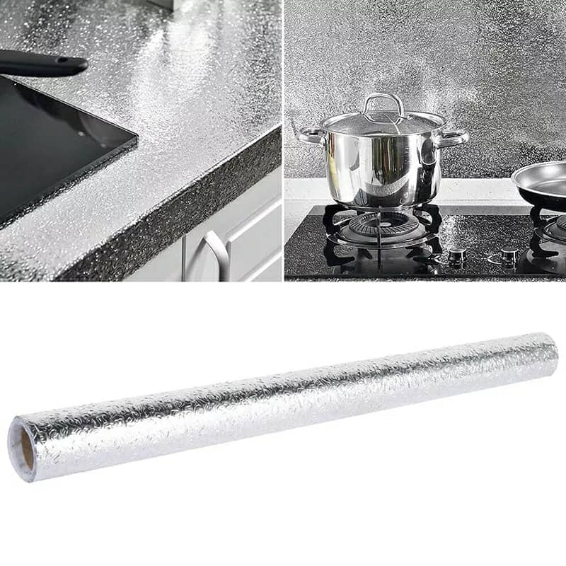 Autocollant d'aluminium auto-adhésif 5M Anti-l'huile pour cuisine - Cuisine - صورة 4