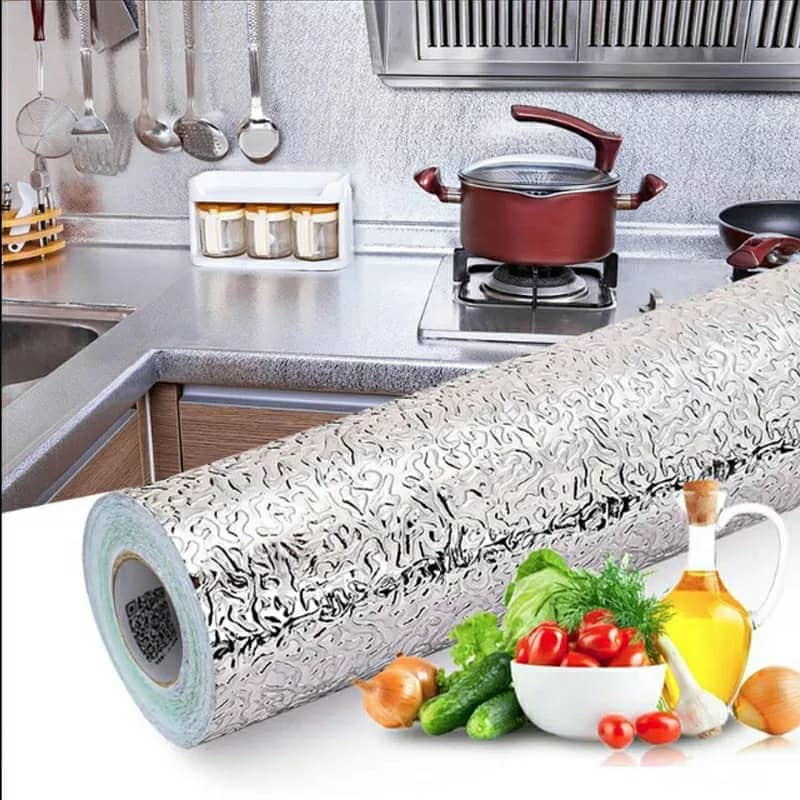 Autocollant d'aluminium auto-adhésif 5M Anti-l'huile pour cuisine - Cuisine - صورة 7