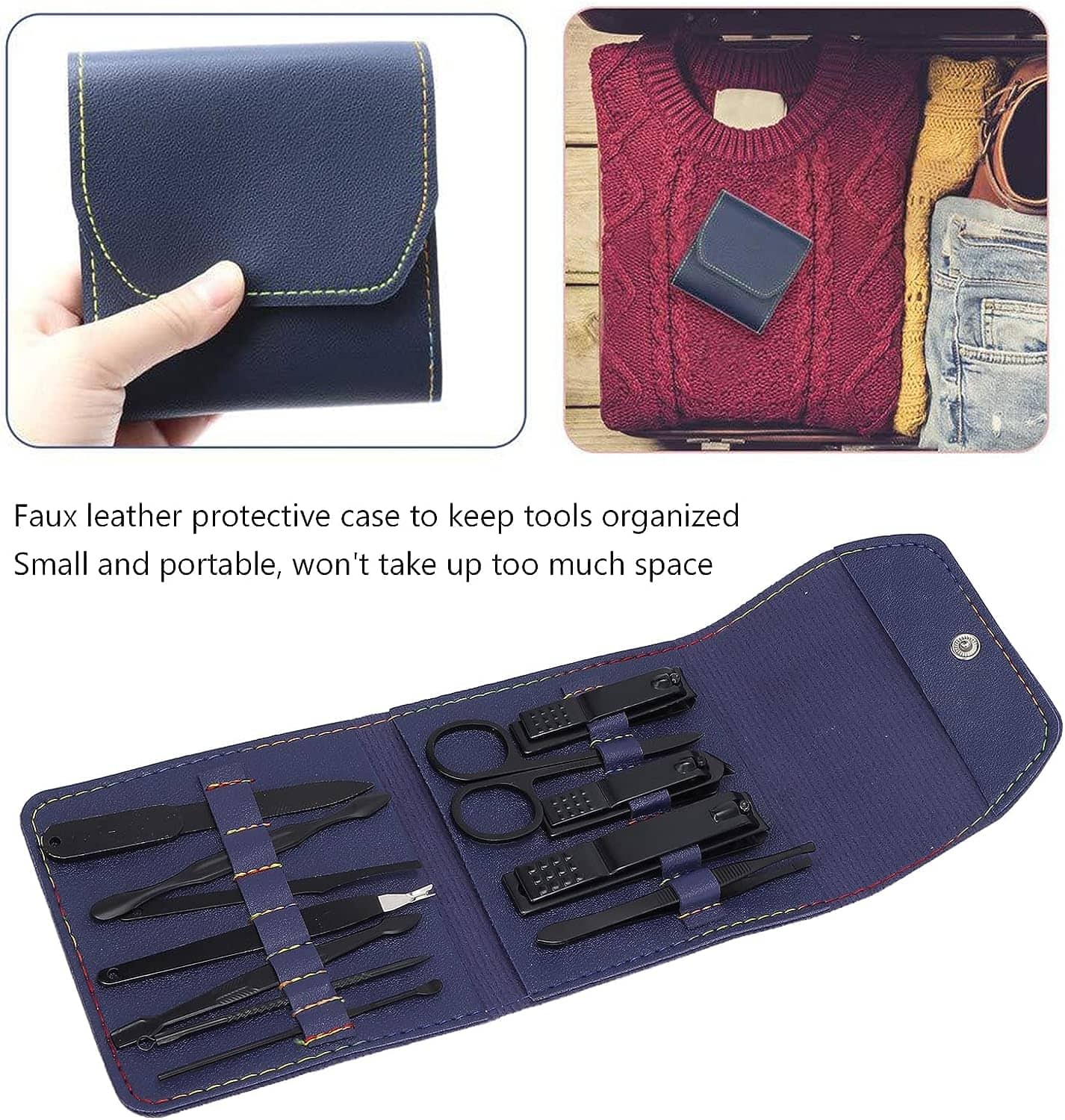 Ensembles 12 pcs de coupe-ongles professionnels en acier inoxydable - Soins et Beauté - صورة 4