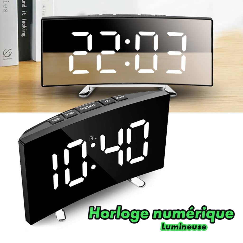 Horloge et réveil thermomètre de table electronique lumineux DT-6507 - Électronique - صورة 2