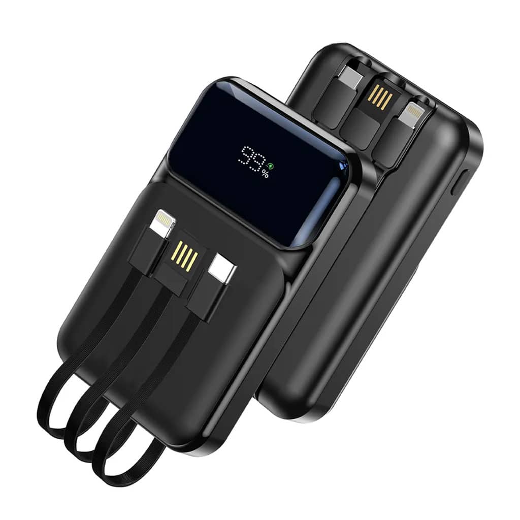 Power Bank Fast Charge Gevo 20000mAh avec Cable intégré LCD Screen – باور بانك سعة 20000ميلي أمبير مع كابلات شحن مدمجة — معاينة 3
