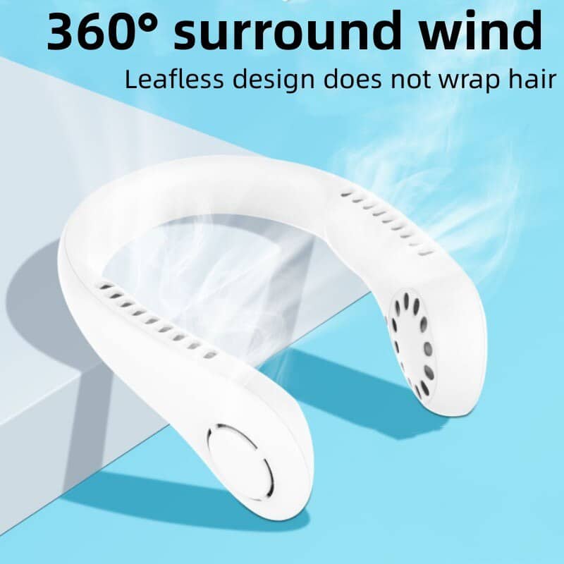 Ventilateur de cou portable 3 vitesses rechargeable USB, — معاينة 3