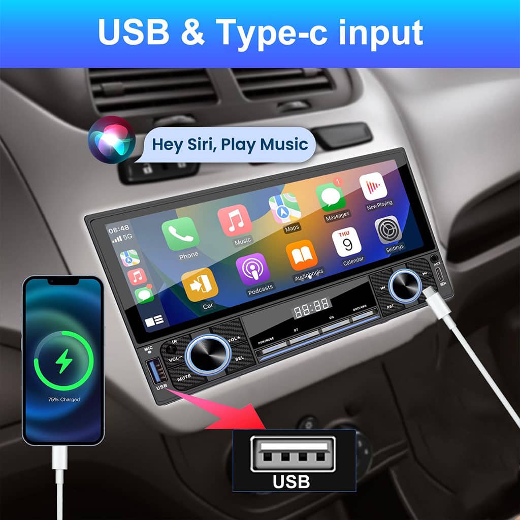 جهاز راديو سيارة لمسي | Autoradio 2-DIN Bluetooth WiFi | CarPlay Android — معاينة 4