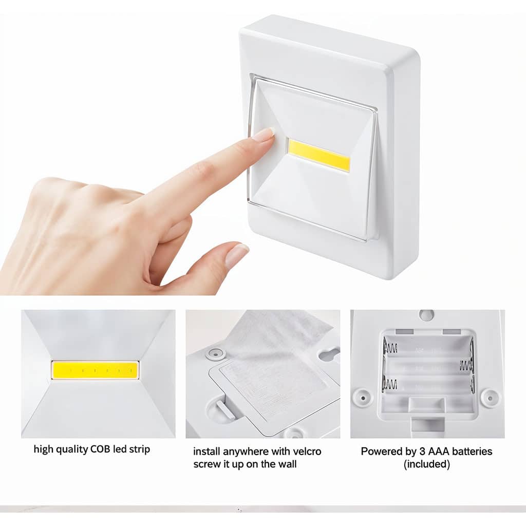 Pack de 3 Lampes Interrupteur LED COB pour Placard – طقم مصابيح إضاءة منزلية — معاينة 5