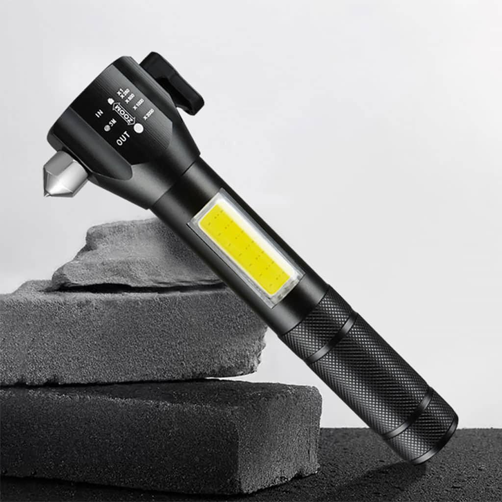 Lampe de poche rechargeable à LED avec brise vitre intégré - 300 Lumens — معاينة 2