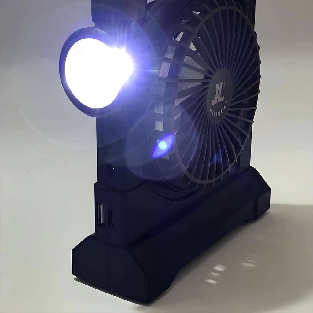 Ventilateur portable rechargeable avec lampe torche JL-9522 – مروحة محمولة مع مصباح — معاينة 6