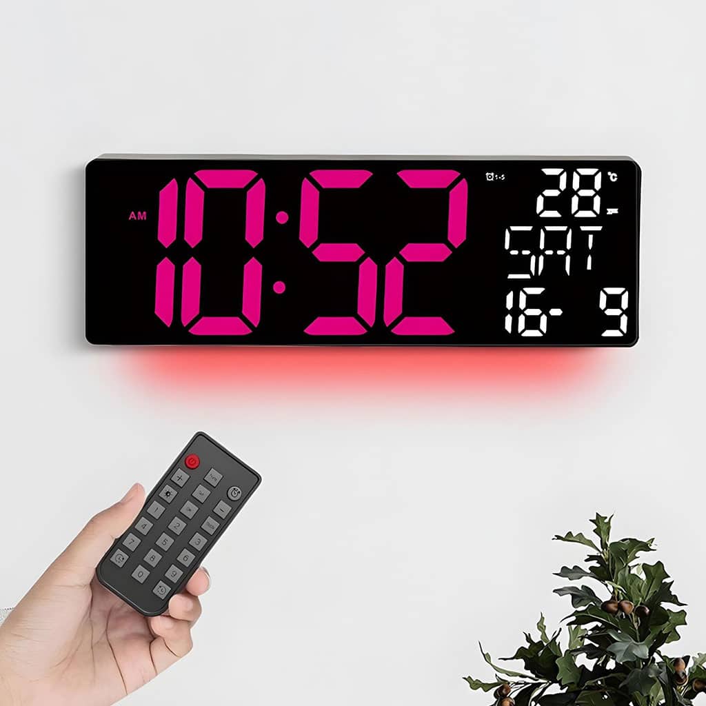 Horloge Numérique Murale LED à Éclairage Inférieur – ساعة رقمية للحائط و المكتب بإضاءة سفلية